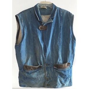 Urban Equipment By Levi's Denim Utility Vest Trucker Mens Large Vintage Workwear